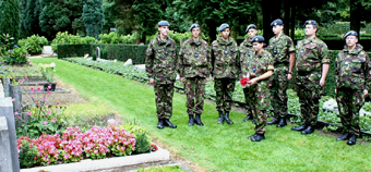The cadets visit the war cemetary in Arnhem, Holland in 2012